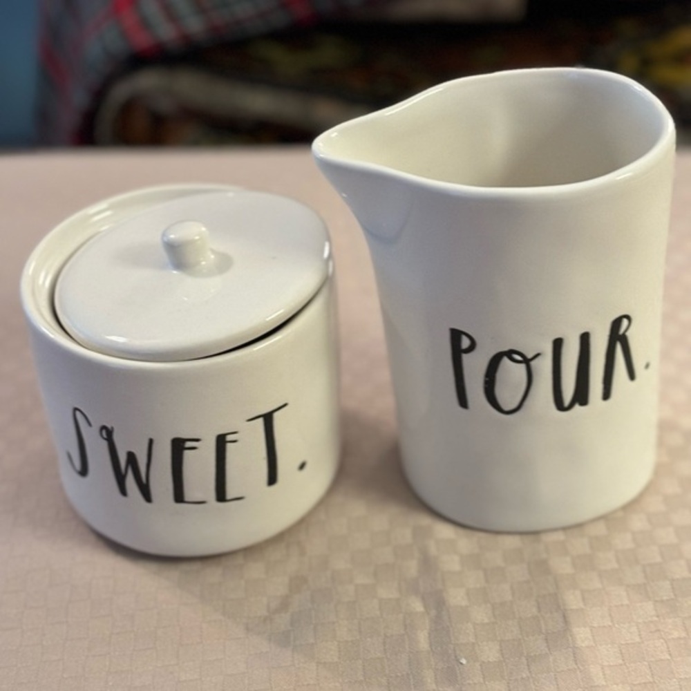 Rae Dunn Creamer and Lidded Sugar Bowl
